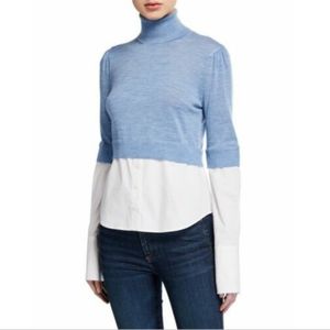 Veronica Beard Nina Mixed Media Pullover Sweater